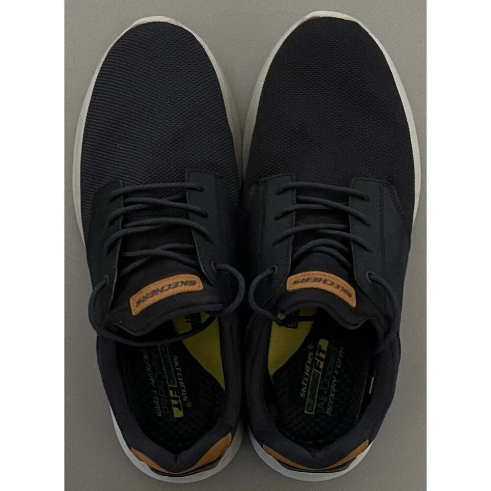 Size 9 - Skechers Delson 3.0 Navy Blue Casual Sneaker